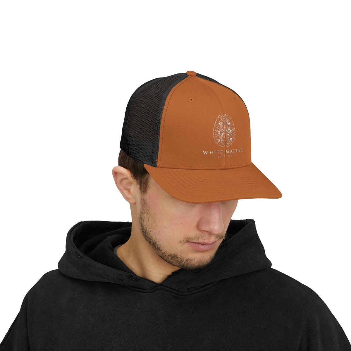 Trucker Hat — White Matter Brain Tree Logo Snapback Cap