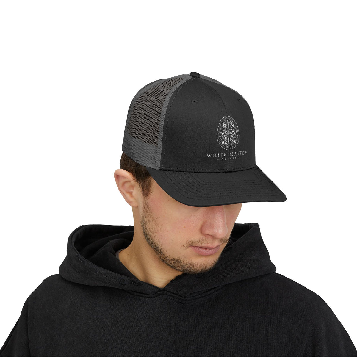 Trucker Hat — White Matter Brain Tree Logo Snapback Cap