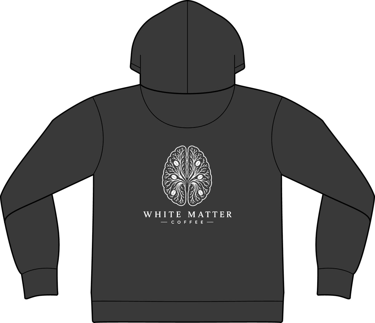 Brain Logo Hoodie — "White Matter" Minimalist Pullover