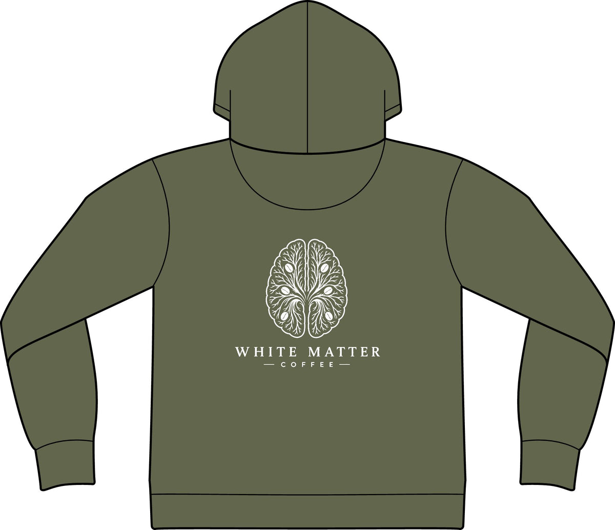 Brain Logo Hoodie — "White Matter" Minimalist Pullover