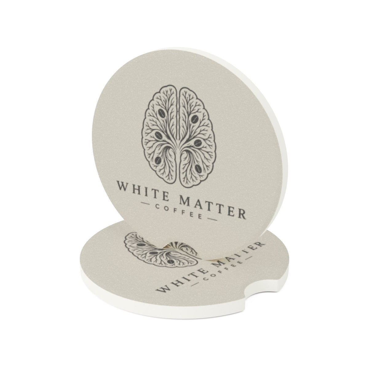 Soapstone Car Coaster – White Matter Coffee Logo
