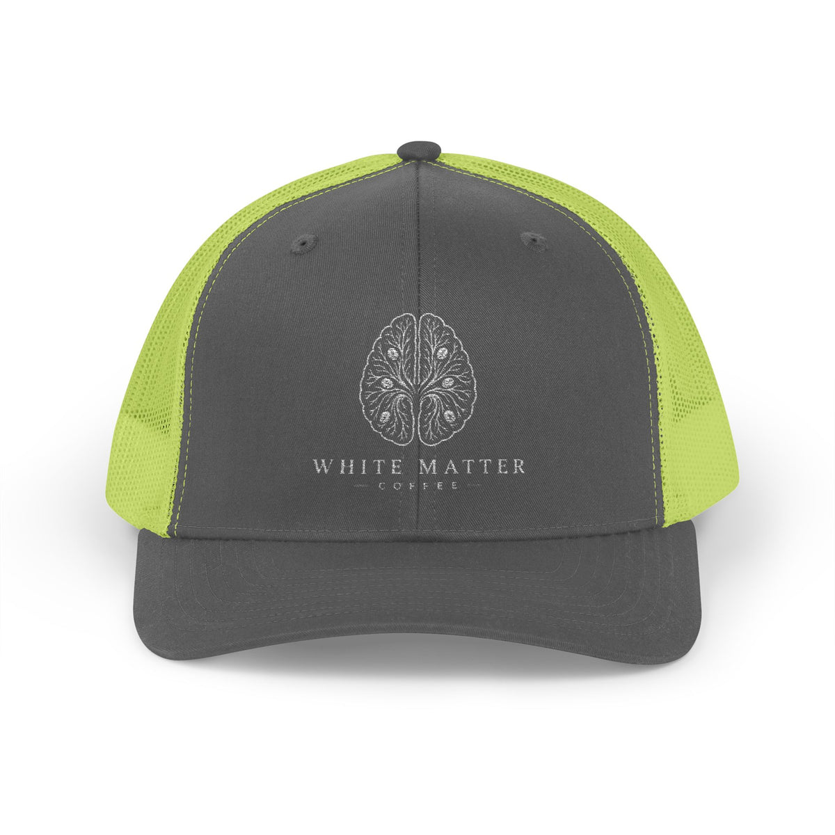 Trucker Hat — White Matter Brain Tree Logo Snapback Cap