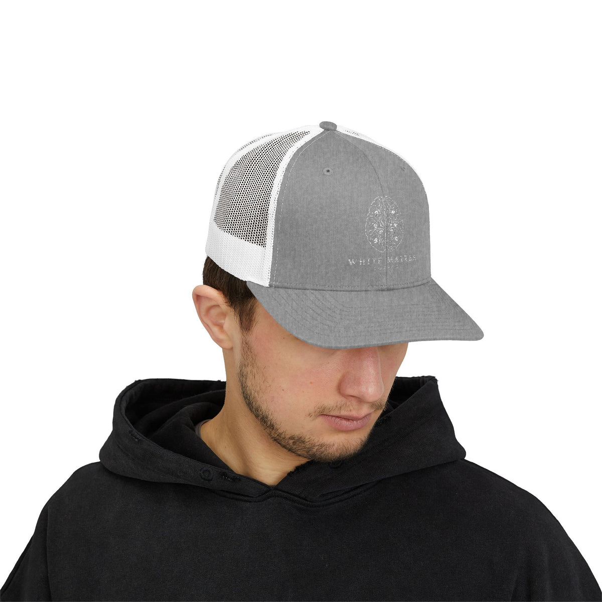 Trucker Hat — White Matter Brain Tree Logo Snapback Cap