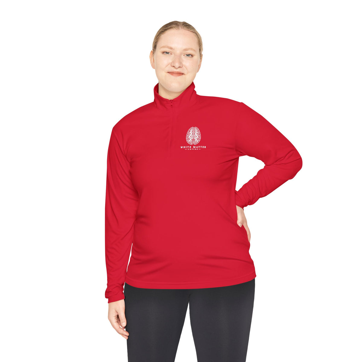 Quarter-Zip Pullover — Minimal White Tree Logo