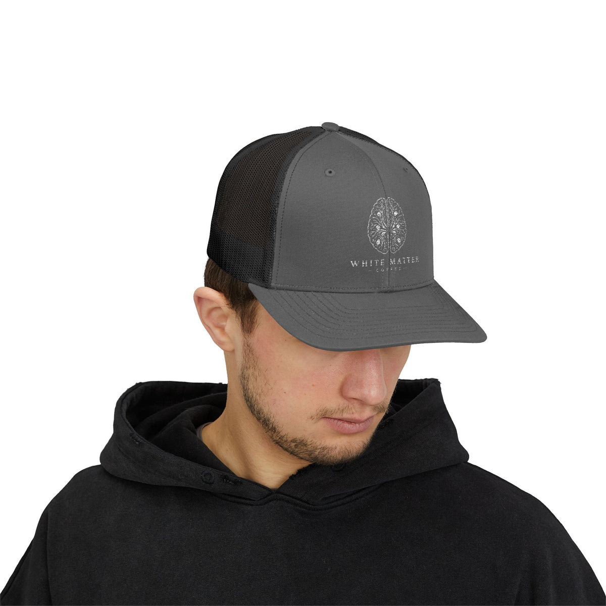 Trucker Hat — White Matter Brain Tree Logo Snapback Cap