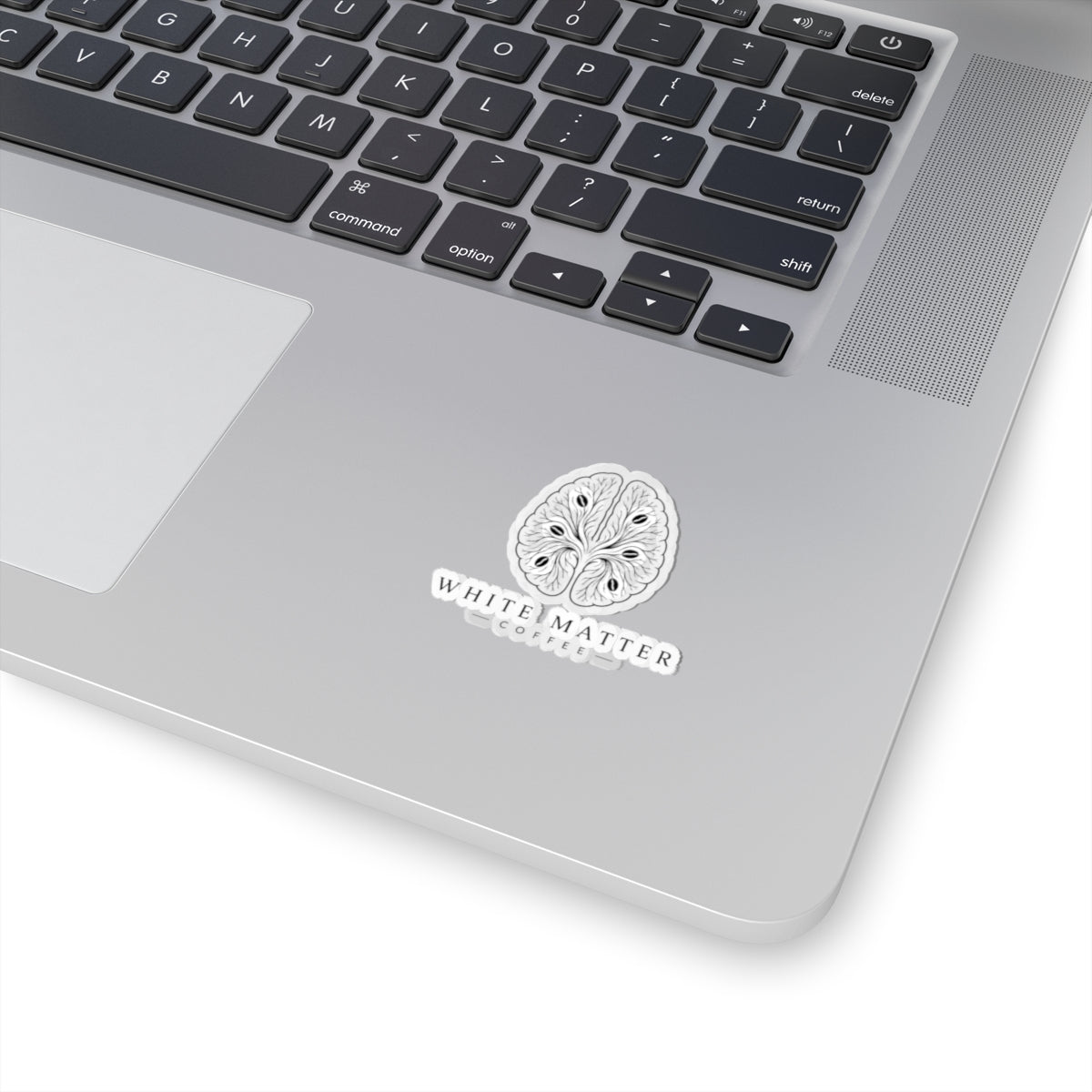 White Matter Coffee Logo Sticker — Kiss-Cut Laptop / Water Bottle Decal