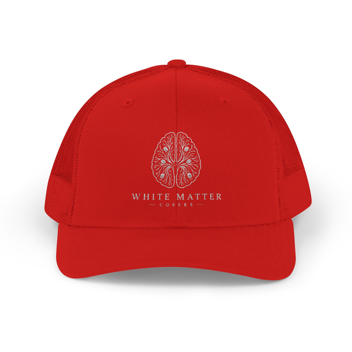 Trucker Hat — White Matter Brain Tree Logo Snapback Cap