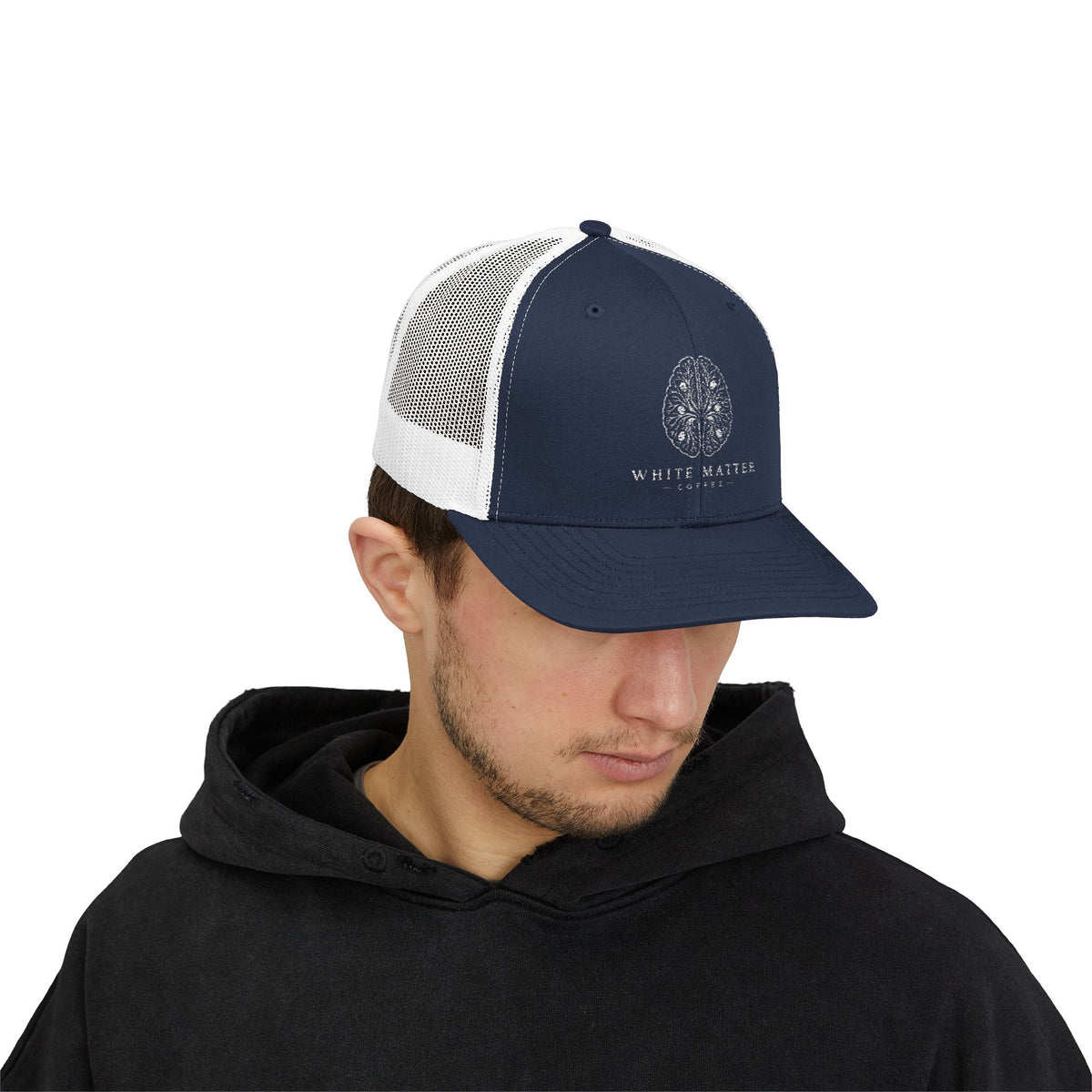 Trucker Hat — White Matter Brain Tree Logo Snapback Cap