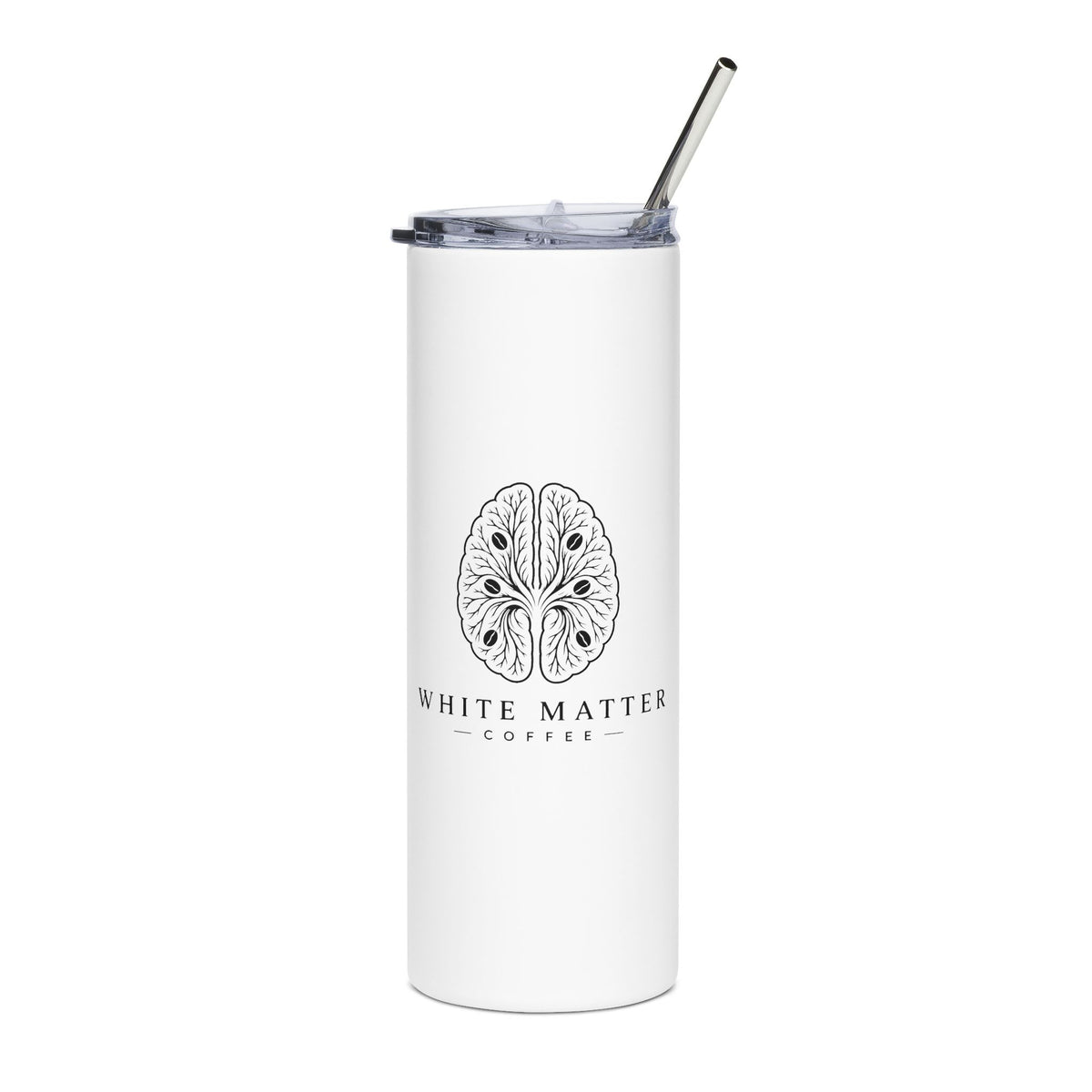 White Matter Brain Logo Insulated Travel Cup