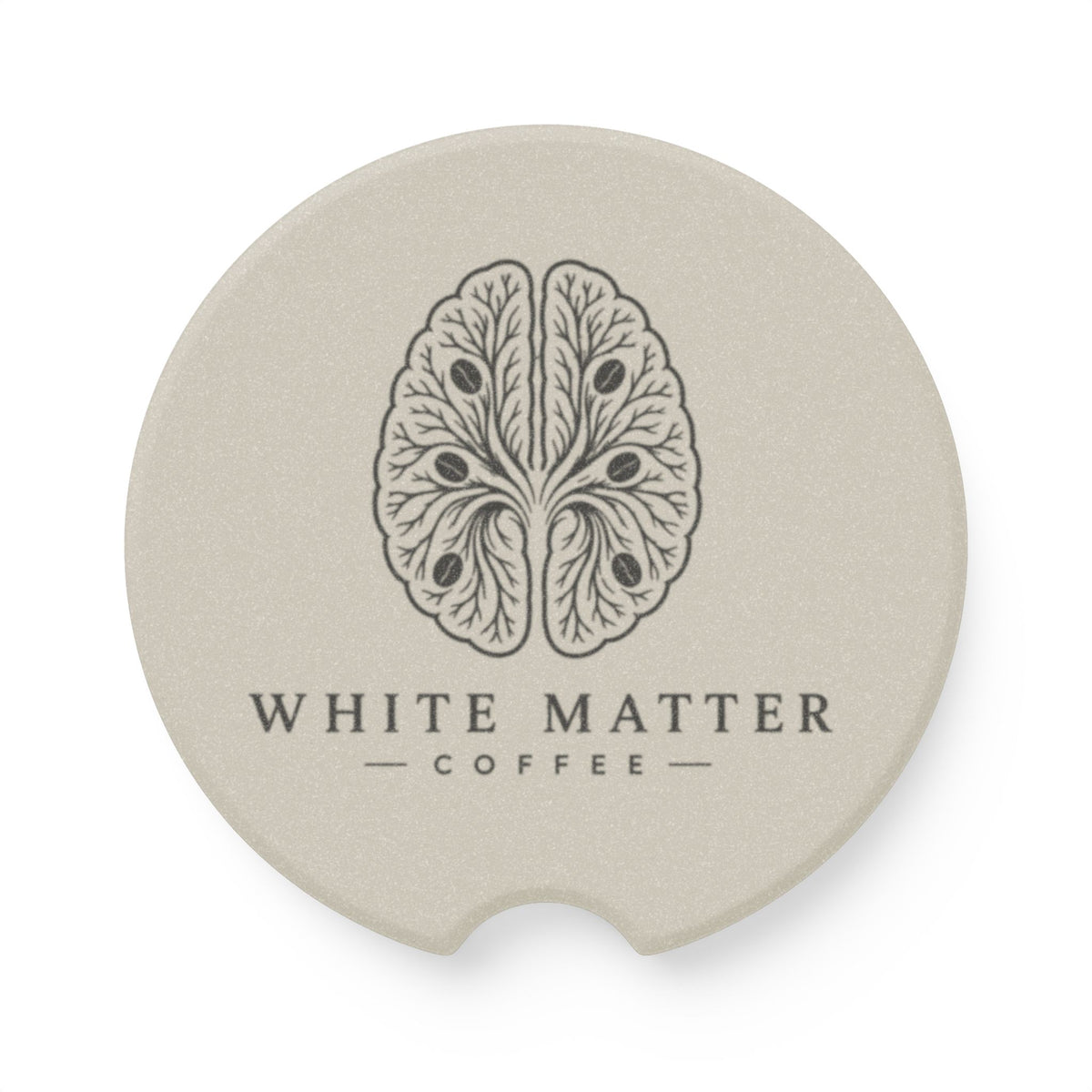 Soapstone Car Coaster – White Matter Coffee Logo