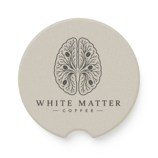 Soapstone Car Coaster – White Matter Coffee Logo
