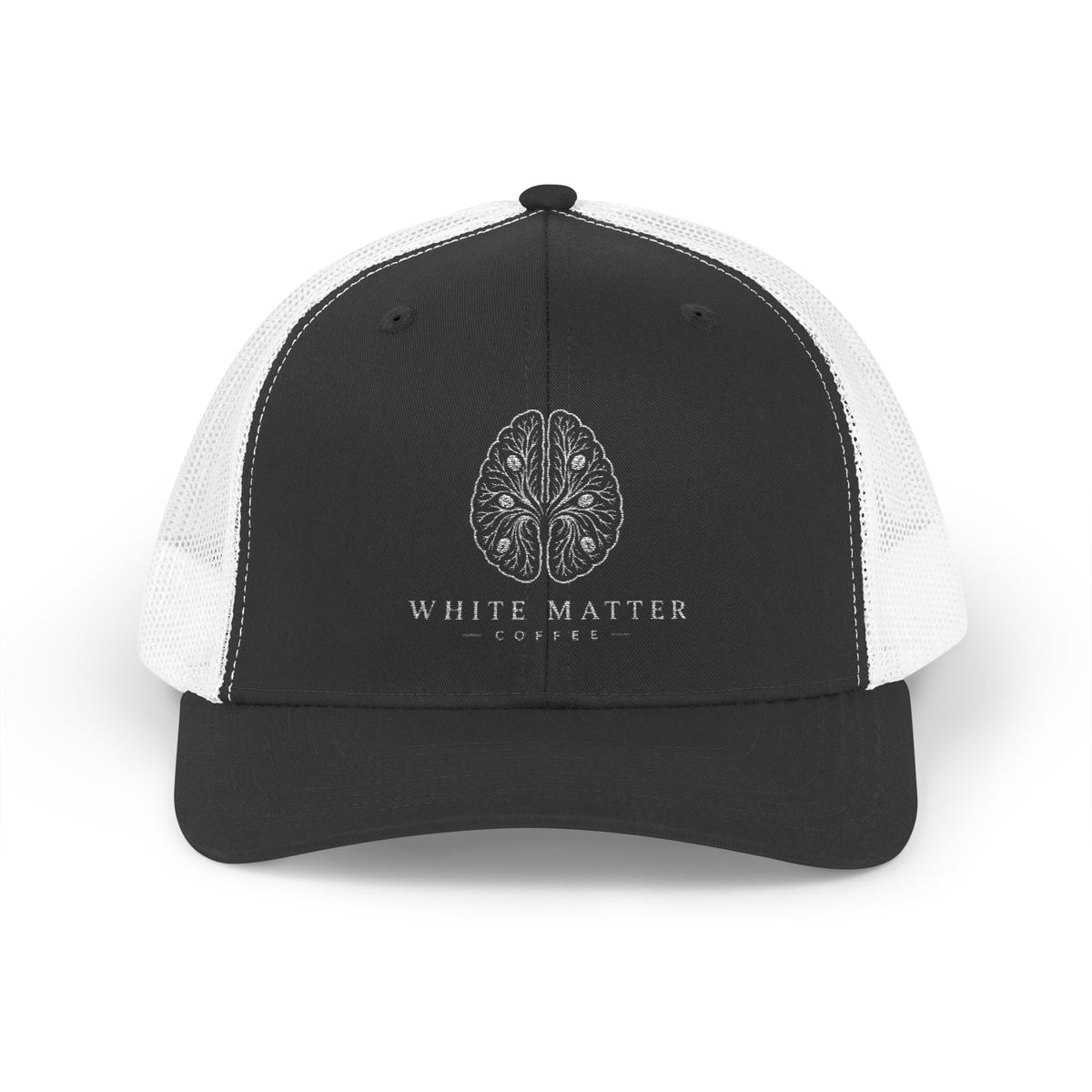 Trucker Hat — White Matter Brain Tree Logo Snapback Cap