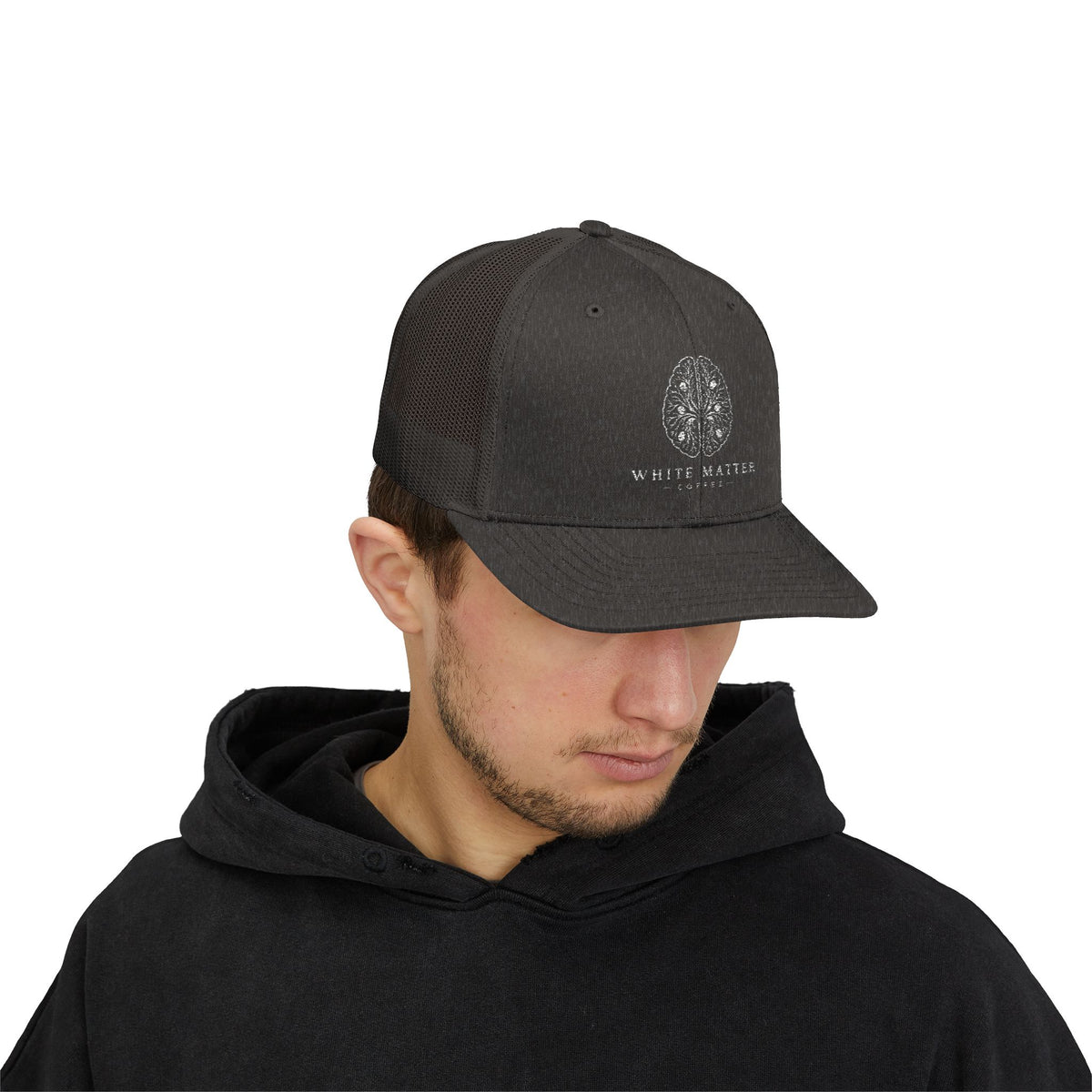Trucker Hat — White Matter Brain Tree Logo Snapback Cap