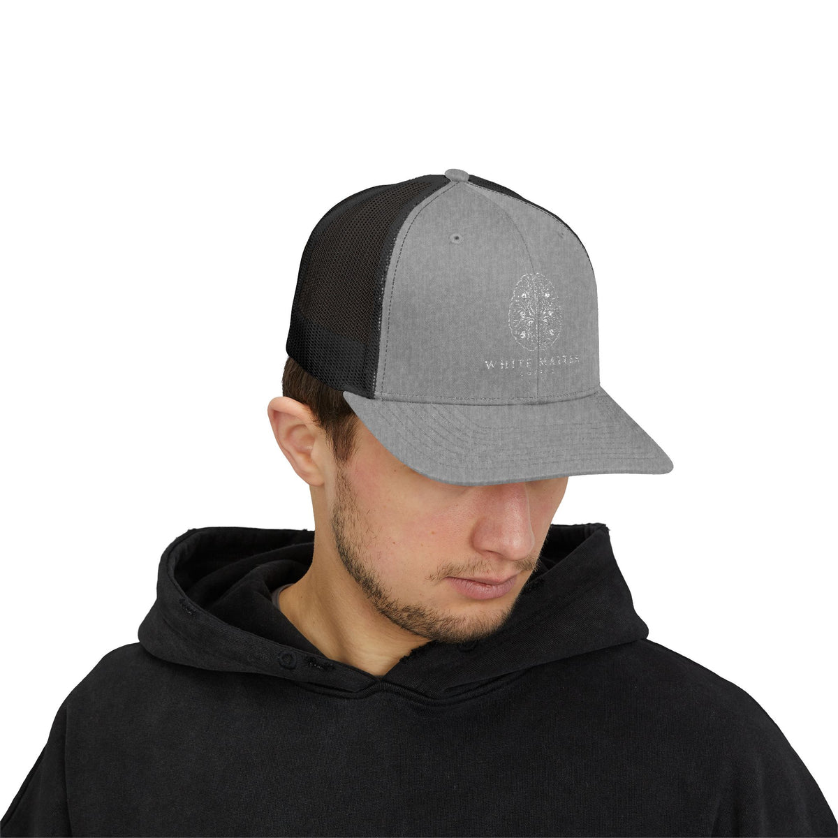 Trucker Hat — White Matter Brain Tree Logo Snapback Cap