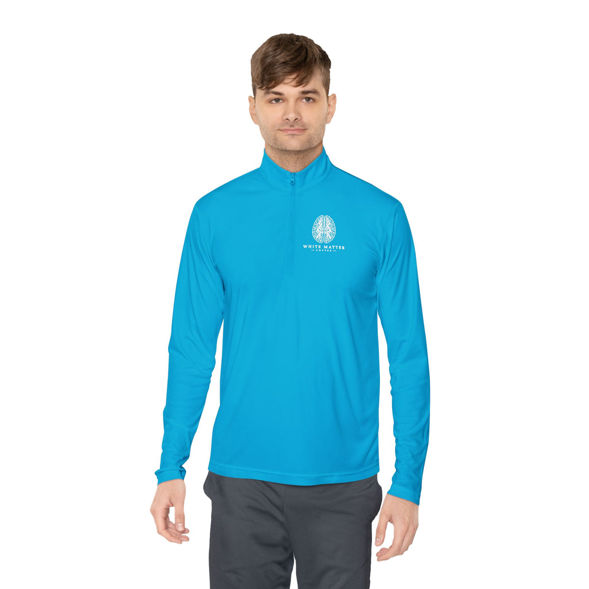 Quarter-Zip Pullover — Minimal White Tree Logo