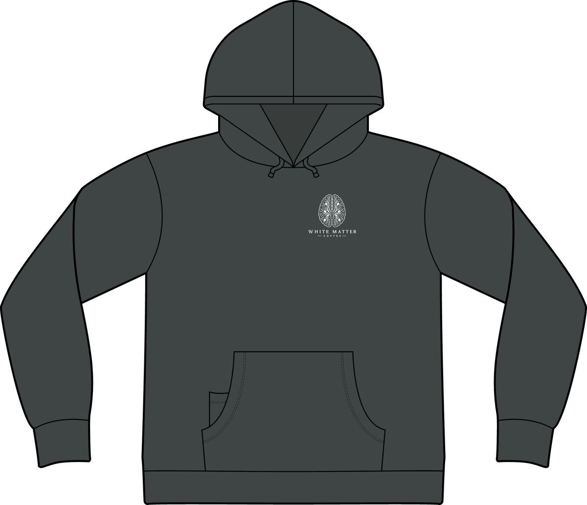 Brain Logo Hoodie — "White Matter" Minimalist Pullover
