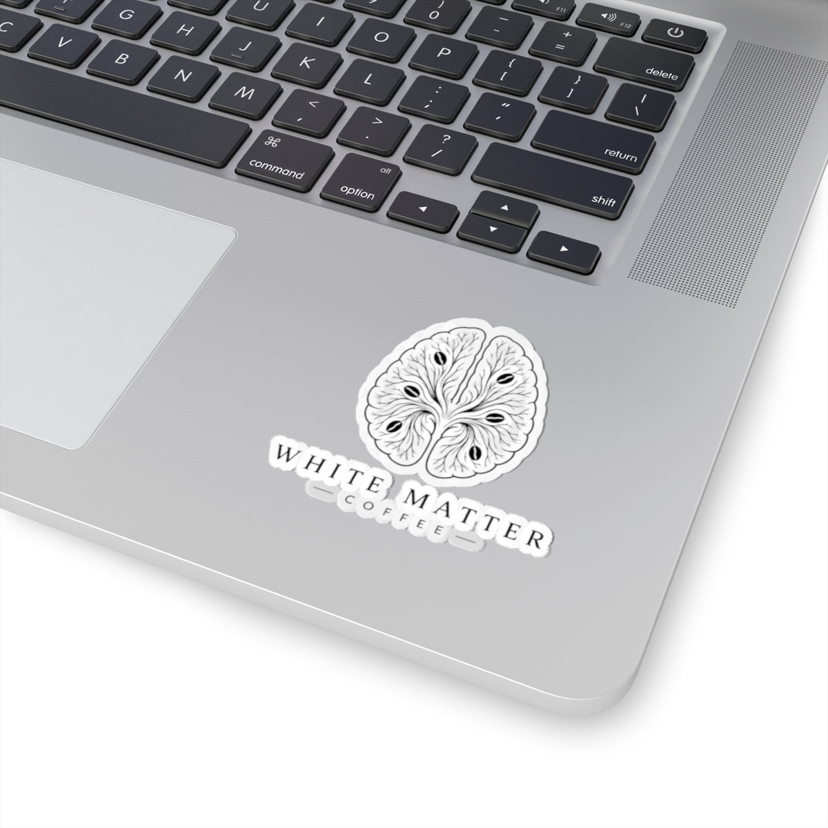 White Matter Coffee Logo Sticker — Kiss-Cut Laptop / Water Bottle Decal