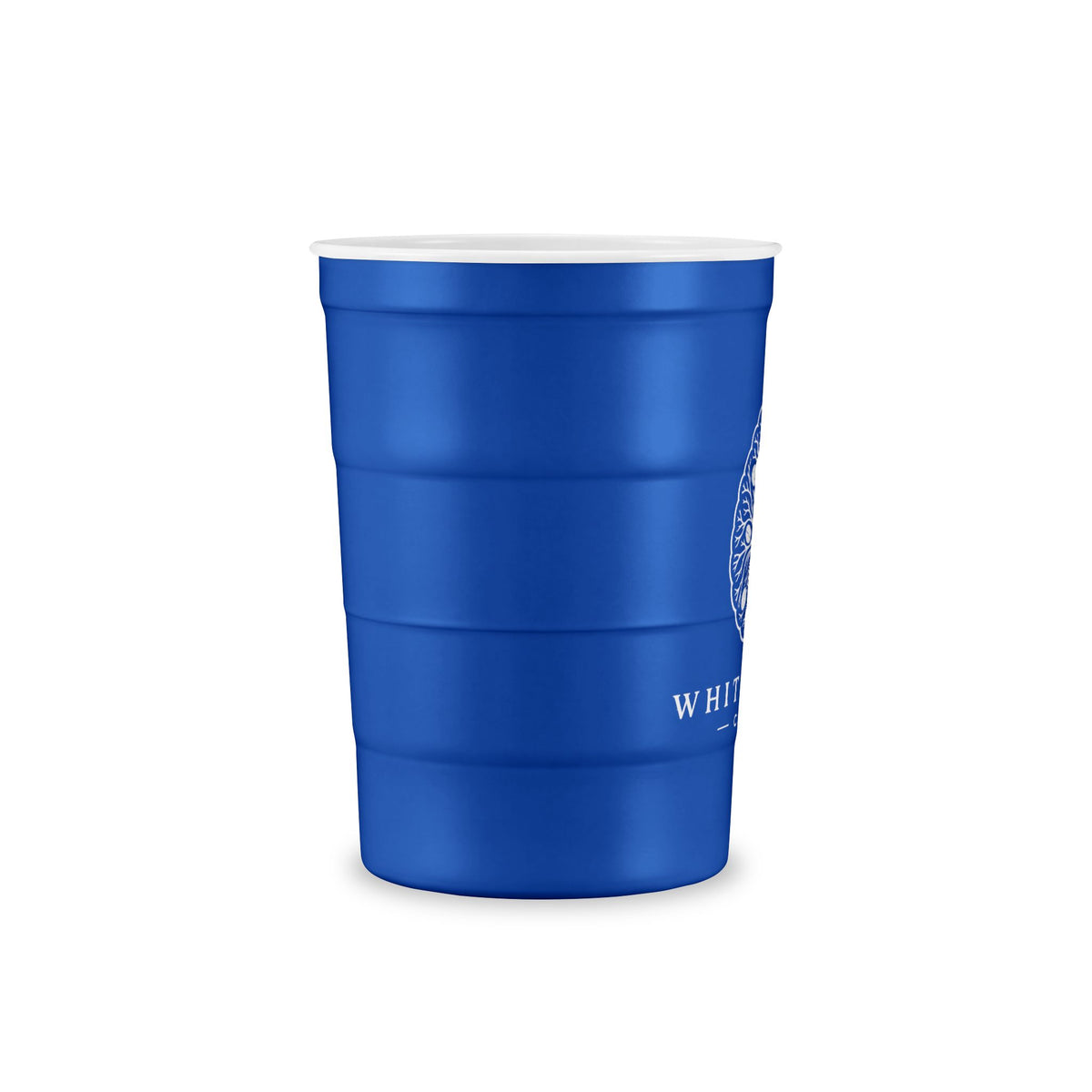 Steel Party Cup — Reusable Red Steel Cup with White Matter Coffee Logo